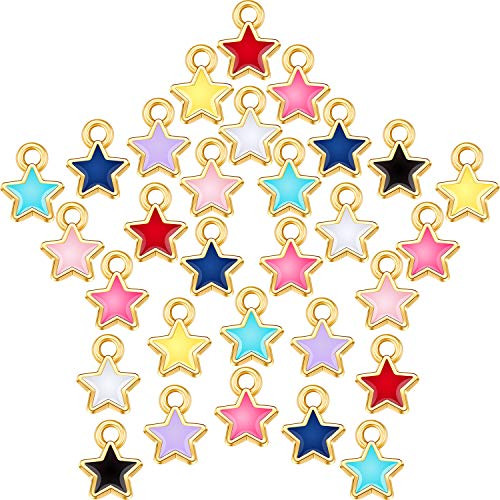 180 Pieces Enamel Star Charms Star 