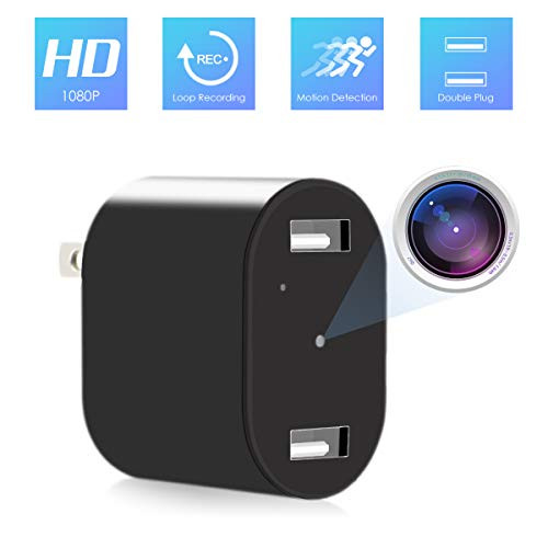 KAMRE Upgraded Hidden USB Charger Camera, HD 1080P Wall Charger Spy Camera, Mini Hidden Surveillance Camera Charger Adapter Nanny Cam Home Security Camera with Motion Detection