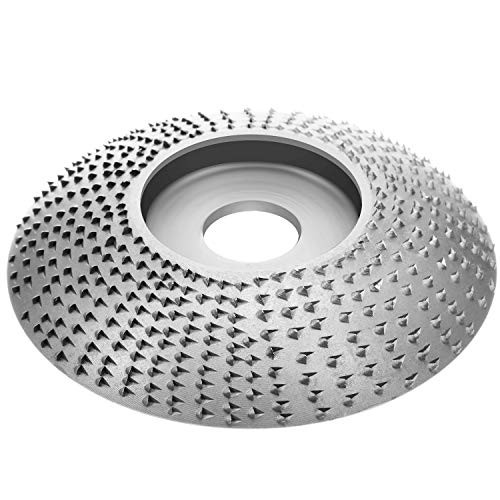 Wood Grinding Wheel Tungsten Carbide Grinding Wheel Grinder Shaping Disc Carving Abrasive Disc for 5/8 Inch Sanding Carving Shaping Polishing Angle Grinder Attachment Tool (Silver)