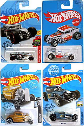 Hot Wheels Rods Heritage Bone Shaker Exclusive Bundled with Mod Rod Gum Ball + Game Over + Ford Squad car 4 Items