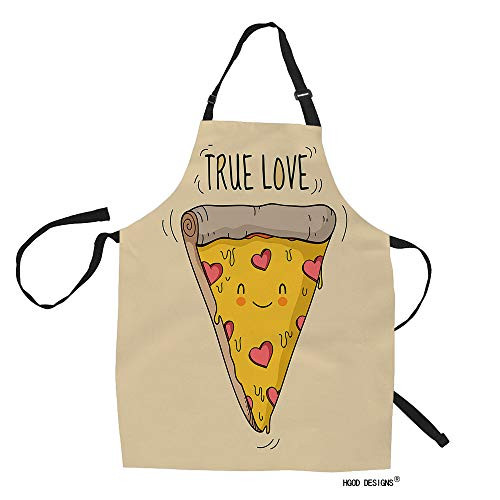HGOD DESIGNS Pizza Kitchen Apron,Cute Cheese Pizza Triangle with Quotes Ture Love Kitchen Aprons for Women Men for Cooking Gardening Adjustable Home Bibs,Adult Size HGOD DESIGNS Pizza Kitchen Apron,Cute Cheese Pizza Triangle with Quotes Ture Love Kitchen Aprons for Women Men for Cooking Gardening Adjustable Home Bibs,Adult Size