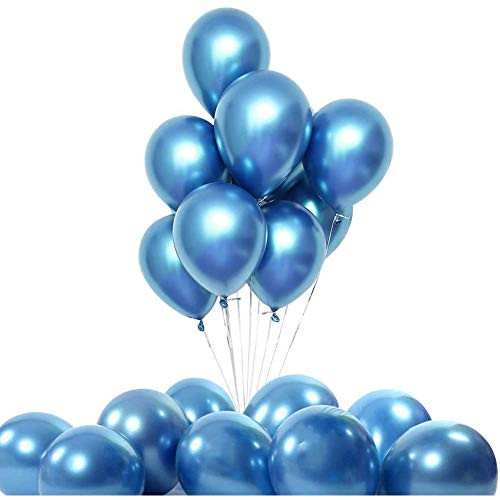 Party Balloons, 60 Pack Chrome Metal Balloon, 12 Inch Latex Party Balloons for Parties Bridal Baby Shower Graduation Engagement Wedding Balloon Decorations (Blue, 60Pack) Party Balloons, 60 Pack Chrome Metal Balloon, 12 Inch Latex Party Balloons for Parties Bridal Baby Shower Graduation Engagement Wedding Balloon Decorations (Blue, 60Pack)
