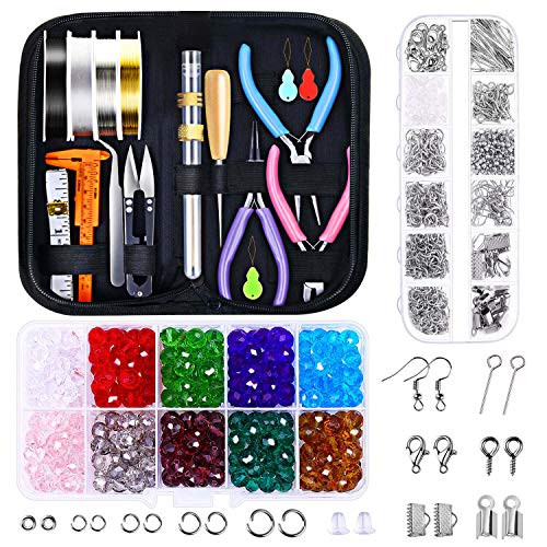 Jewelry Making Kit, Anezus Jewelry Making Supplies with Jewelry Pliers Tools, Jewelry Findings, Jewelry Wire and Beads for Jewelry Making, Wrapping and Repair