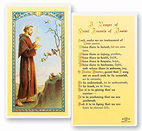 Saint Francis of Assisi Prayer for Peace Laminated Holy Cards (Set of 5)