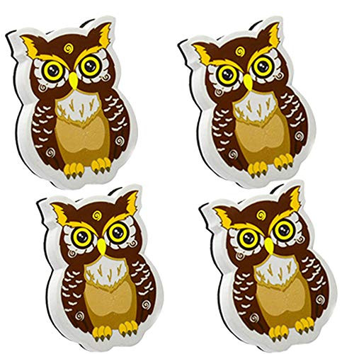 WEKOIL Magnetic Dry Erase Erasers Whiteboard Eraser Chalkboard Eraser Cute Owl Erasers with Felt for Students Teachers Classroom Office Home Pack of 4