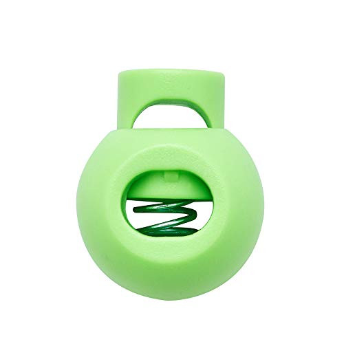 DYZD Single Hole Cord Lock Plastic Spring Toggle Stopper Cord Rope End for Drawstrings, Paracord (50PCS, Green)