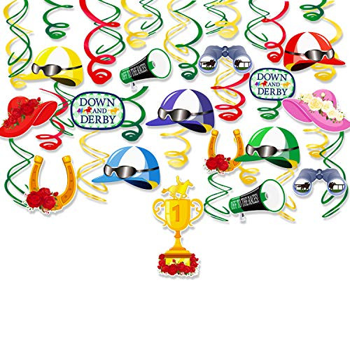 Konsait 30Piece Kentucky Derby Day Party Hanging Swirl Decorations, Horse Race Jockey Helmet Whirls Ceiling Supplies Decor Horse Racing Celebration Decorations Party Accessories Konsait 30Piece Kentucky Derby Day Party Hanging Swirl Decorations, Horse Race Jockey Helmet Whirls Ceiling Supplies Decor Horse Racing Celebration Decorations Party Accessories