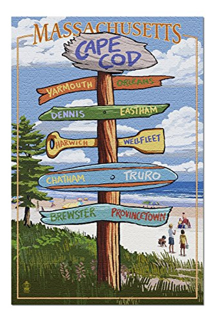 Cape Cod, Massachusetts - Destinations Sign (Version 2) (Premium 1000 Piece Jigsaw Puzzle for Adults, 19x27) Cape Cod, Massachusetts - Destinations Sign (Version 2) (Premium 1000 Piece Jigsaw Puzzle for Adults, 19x27)