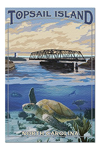 Topsail Island, North Carolina - Bridge View (Premium 1000 Piece Jigsaw Puzzle for Adults, 19x27)