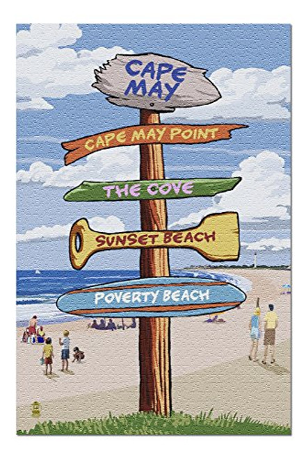 Cape May, New Jersey - Destinations Signpost (Premium 1000 Piece Jigsaw Puzzle for Adults, 19x27) Cape May, New Jersey - Destinations Signpost (Premium 1000 Piece Jigsaw Puzzle for Adults, 19x27)