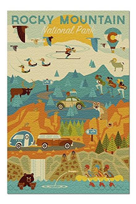 Rocky Mountain National Park, Colorado - Geometric (Premium 1000 Piece Jigsaw Puzzle for Adults, 19x27) Rocky Mountain National Park, Colorado - Geometric (Premium 1000 Piece Jigsaw Puzzle for Adults, 19x27)