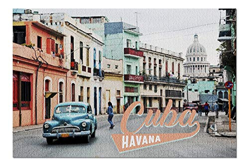 Havana, Cuba - City Street - Photography (Premium 1000 Piece Jigsaw Puzzle for Adults, 19x27)