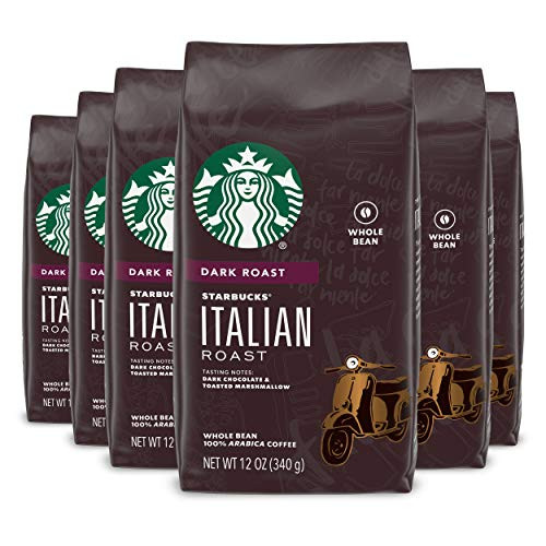 Starbucks Dark Roast Whole Bean Coffee  Italian Roast  100% Arabica  6 bags (12 oz. each) Starbucks Dark Roast Whole Bean Coffee  Italian Roast  100% Arabica  6 bags (12 oz. each)