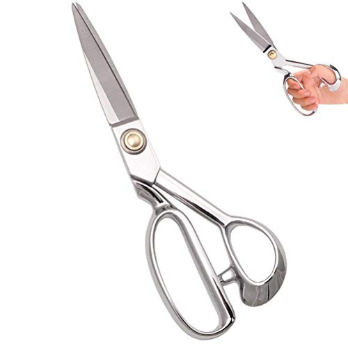 Fabric Scissors,Stainless Steel Sewing Scissors with Silver Blade,Sharp Talior Craft Scissors Utility Fabric Sewing Shears with Ergonomic Design,Dressmaking Industrial Scissors in 9 inch (Silver)
