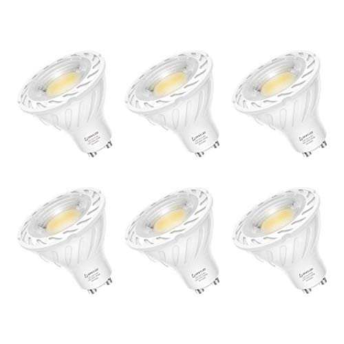 LOHAS GU10 LED Bulbs Daylight 5000K, Dimmable Spotlight Bulb, 40W Halogen Bulbs Equivalent, 5W 450LM 120 Degree Beam Angle LED Light Bulb for Recessed Tracking Light, 6 Pack