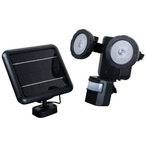 XEPA PSO1B Motion Activated Solar Powered LED Security Light, Black