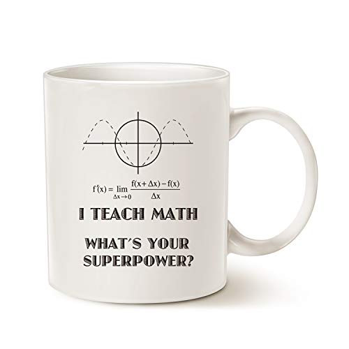 MAUAG Funny Teacher Coffee Mug, I Teach Math What's Your Superpower Teachers' Day Gifts for Teacher Cup White, 11 Oz MAUAG Funny Teacher Coffee Mug, I Teach Math What's Your Superpower Teachers' Day Gifts for Teacher Cup White, 11 Oz