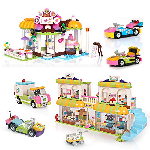 Kith Coffee House Building Kit Supermarket Creative Building Toy Set for Kids, Best Learning and Roleplay Gift for Girls and Boys with Storage Box (1061 Pieces)