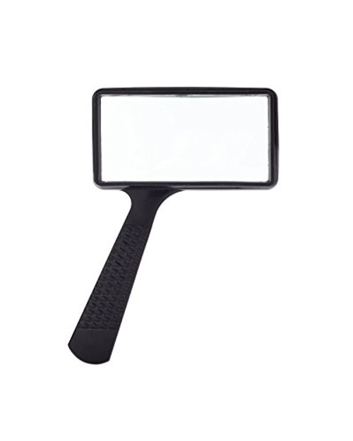Jumbo Rectangular Handheld Magnifying Glass (3X Magnification)  Scratch Resistant Glass Lens - Large Horizontal Viewing Area
