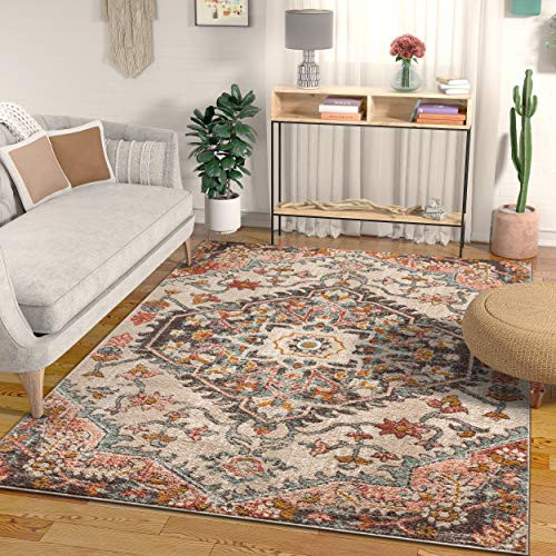 Well Woven Mystic Gwendolyn Blush Bohemian Floral 3'11" x 5'3" Distressed Area Rug Well Woven Mystic Gwendolyn Blush Bohemian Floral 3'11" x 5'3" Distressed Area Rug