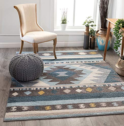 Well Woven Mystic Sentinel Blue Southwestern Geometric 3'11" x 5'3" Distressed Area Rug Well Woven Mystic Sentinel Blue Southwestern Geometric 3'11" x 5'3" Distressed Area Rug