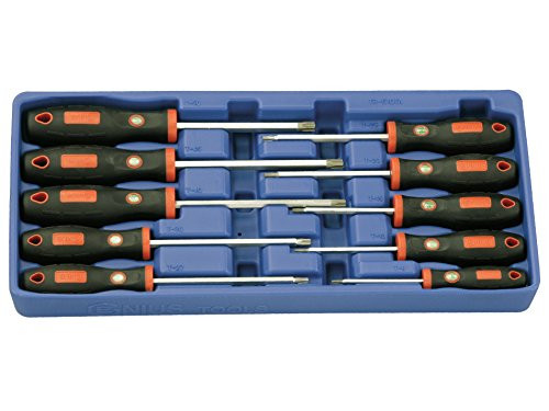 Genius Tools 10 Piece Tamperproof Star Screwdriver Set TR-510TA
