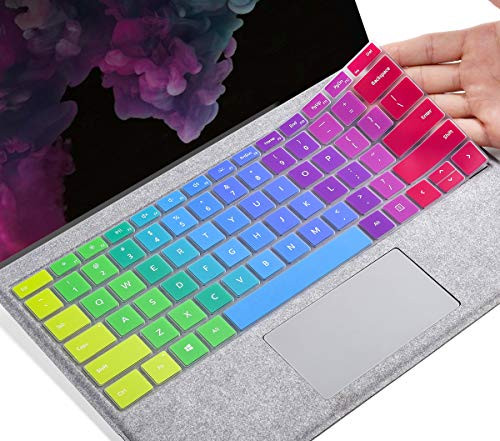Colorful Keyboard Cover for New Microsoft Surface Pro 7 2020 2019 / Surface Pro 6 2018 / Surface Pro 5 2017 / Surface Pro 4, Surface Pro 12.3" Keyboard Skin, Surface Pro Accessories, Rainbow