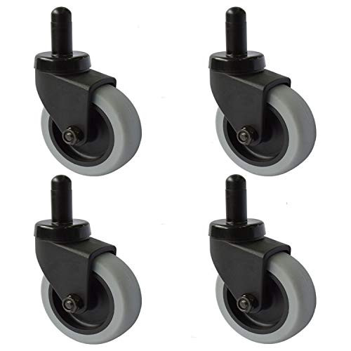 AAGUT 3" Mop Bucket Casters for Rubbermaid Mop Bucket, Non-Marking TPR Wheels with Grip Ring Stem, Thermoplastic Rubber Wheel Replacement Set of 4