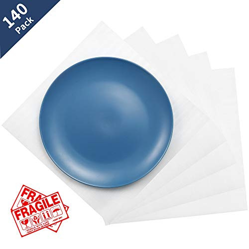 Foam Wrap Sheets 12"×12" - 140 Count - Packing Foam Wrap Sheets for Moving/Shipping, Dish Packing Supplies/Material, Cushioning Foam Padding for Packaging Dishes/China/Plates/Mugs/Cups