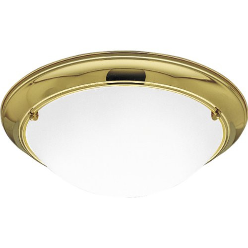 Progress Lighting P3564-10EB Eclipse Close-To-Ceiling Fixture, Polished Brass