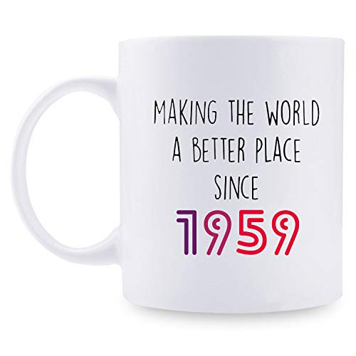 60th Birthday Gifts for Women - 1959 Birthday Gifts for Women, 60 Years Old Birthday Gifts Coffee Mug for Mom, Wife, Friend, Sister, Her, Colleague, Coworker - 11oz