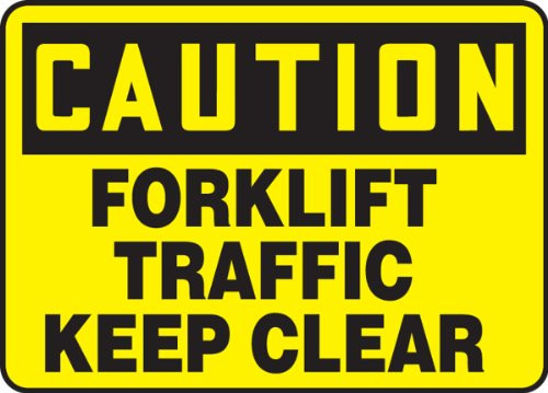 Accuform MVHR694VS Sign, Legend"Caution Forklift Traffic Keep Clear", 10" Length x 14" Width x 0.004" Thickness, Adhesive Vinyl, 10" x 14", Black on Yellow Accuform MVHR694VS Sign, Legend"Caution Forklift Traffic Keep Clear", 10" Length x 14" Width x 0.004" Thickness, Adhesive Vinyl, 10" x 14", Black on Yellow