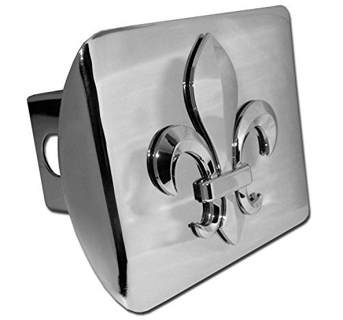 Fleur-De-Lis ALL METAL Shiny Chrome Hitch Cover Fleur-De-Lis ALL METAL Shiny Chrome Hitch Cover
