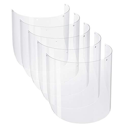 5-Pack of Reusable Replacement Visors for the NoCry Protective Safety Face Shield; Lightweight, Made with Clear, Transparent Plastic to Cover and Protect Your Face