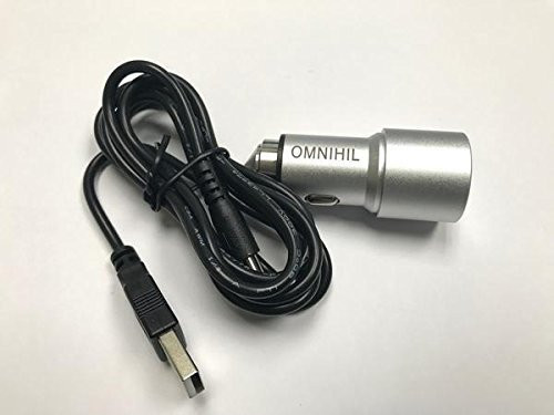 OMNIHIL 2-Port USB Car Charger w/Cord Compatible with Panasonic HC-V210, HC-V210EB-K, HC-V210EG, HC-V210EG-K, HC-V210EG-S