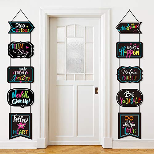 Classroom Decoration Motivational Banner Poster Inspirational Cards Motivation Porch Sign Positive Sayings Accents Cutouts for Students Teacher Educational Bulletin Board Office Home School Nursery