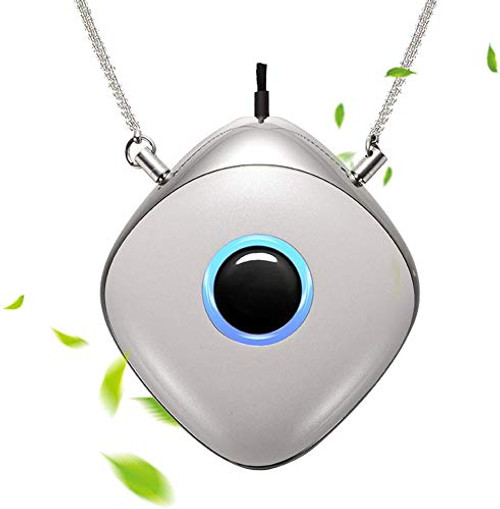 Portable Air Purifier Wearable Small Air Purifier Necklace USB Air Cleaner Personal Negative Ion Purifier Negative Ion Generator Personal Air Freshener for Adult,Kids,Room,Home(White)