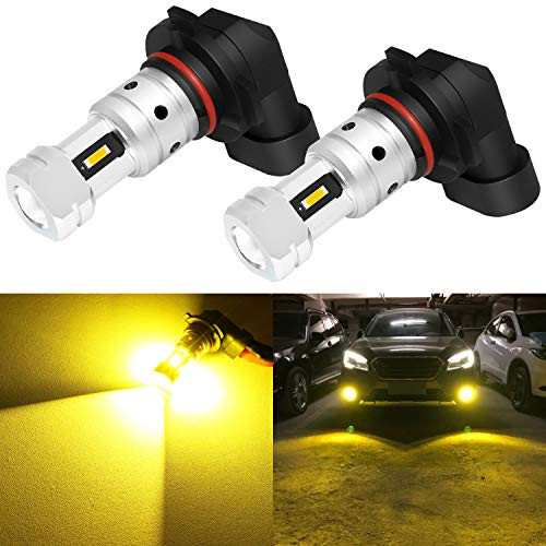 Phinlion 3800 Lumens H10 9145 LED Yellow Fog Light Bulbs Extremely Super Bright CSP 9040 9045 9140 9155 LED Bulb Replacement for Fog Lights Lamps, 3000K Golden Yellow