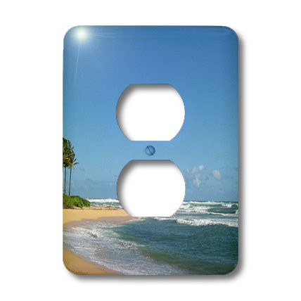 3dRose LLC lsp_23631_6 Tropical Hawaii Shore, 2 Plug Outlet Cover