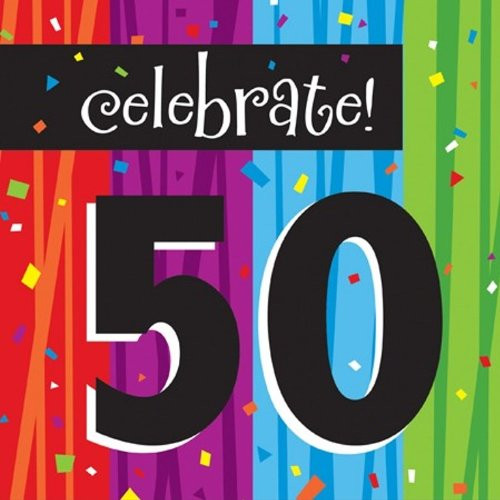 16-Count Paper Lunch Napkins, Celebrate 50, Milestone Celebrations