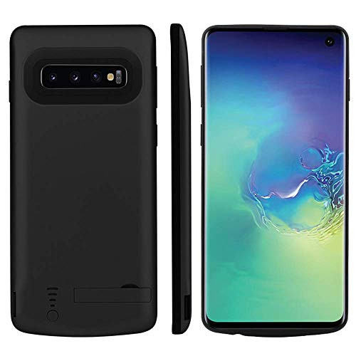 Fey-US Battery Case for Samsung S10 Plus 6000mAh Portable Charging Case Extended External Backup Battery Protective Power Charger Case with USB Power Bank & Kickstand