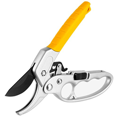 WHATOOK Pruning Shears, Ratchet Pruning Shears, Garden Shears, Garden Scissors, Garden Clippers, Ratcheting Mechanism Anvil Pruners Garden Tools Gardening Gift