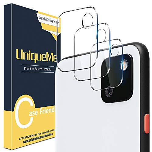 [3 Pack] UniqueMe Camera Lens Protector for Google Pixel 4a Termperd Glass HD Clear [Anti-Scratch] [Bubble Free]