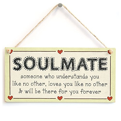 Meijiafei Soulmate Someone who understands You Like no Other, Loves You Like no Other & Will be There for You Forever - Romantic Boyfriend Girlfriend Sign 10"x5"