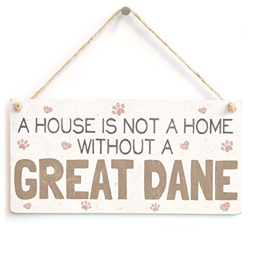 Meijiafei A House is Not A Home Without Great Dane - Cute PVC Dog Sign/Plaque 10"x5"