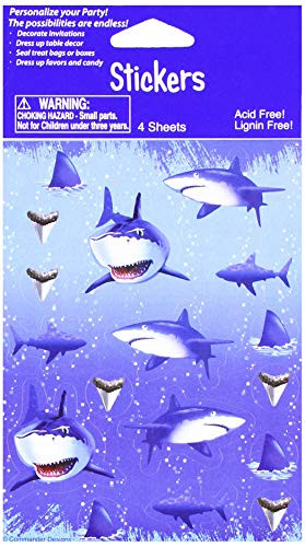 Creative Converting Shark Splash Value Stickers 48 Counts