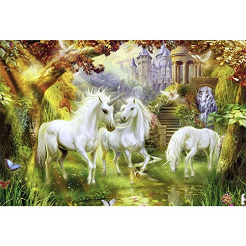 GuDoQi Unicorn Castle 1000 Pieces Wooden Jigsaw Puzzles for Adults Teens