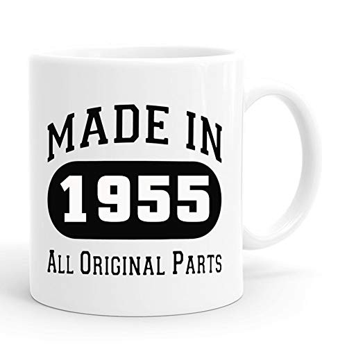 joey Made in 1955 All Original Parts Mug,65th Birthday Gifts for Men?Funny 1955 65 Year Old Birthday Gifts 11 oz Coffee Mugs for Him, Friend, Dad, Brother, Husband, Grandpa, Coworker