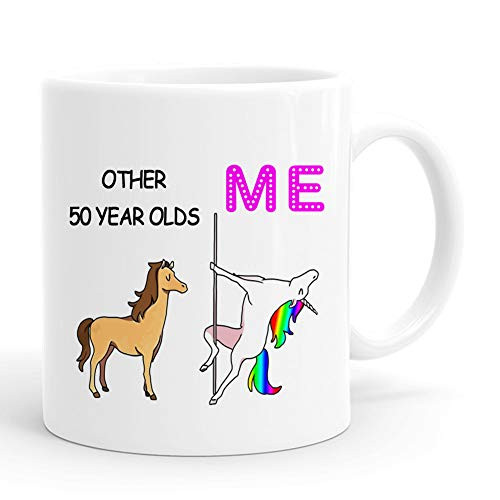 Funny 50th Birthday Gifts for Women, 50th Birthday Mug, 1969 50 Year Old Birthday Gifts, Happy 50th Birthday Gag Mugs for Her, Friend, Mom, Sister, Wife, Coworker,11 Ounces (Me)
