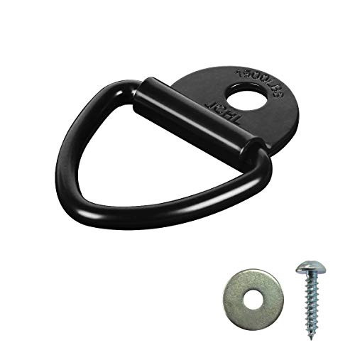 JCHL Cargo Tie-Down Anchors, 2" Diameter Black Steel V-Ring Bolton Trailer Anchor Replacement for D-Ring Plastic Flush Mount Pan Fitting Tie Down for Trailers Trucks Warehouses